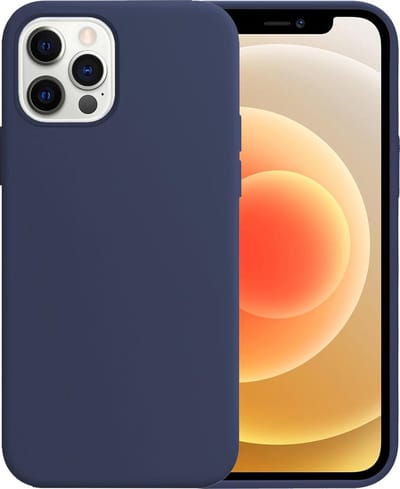 Hoesje - Geschikt voor Apple iPhone 12 Pro - Sterk & Shockproof - Hoes Cover - Siliconen Case - Telefoonhoesjes - Donkerblauw