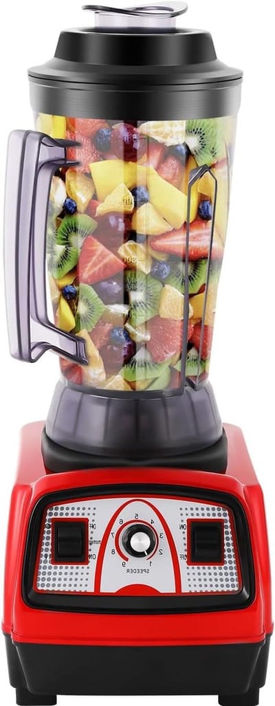 Krachtige Blender - Smoothie Maker - Gezonde Drankjes Maken - 9 Snelheden Instelbaar - 4 Liter Kan - Rood