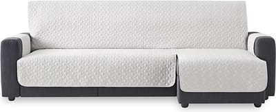 Belmarti Geo Quilt chaise-longue bankbeschermer rechts - 200 cm - Ivoor