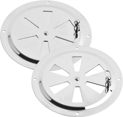Set van 2 Ronde Ventilatieroosters voor BBQ, Grill en Kachel - RVS Ventilatie Stangen voor Optimale Luchtstroom