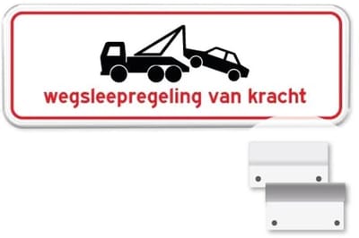 Wegsleepregeling - rood - Weerbestendig Aluminium - 40x15 cm - Bevestiging: Met muur-/ wandmontage beugels