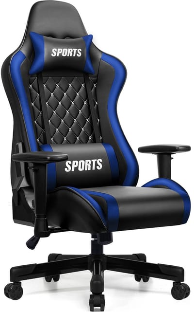 Hiaonyx gaming stoel - gamestoel met 170° verstelbare rugleuning - ergonomisch ontwerp - stevig metalen frame - ultiem comfort - Blauw