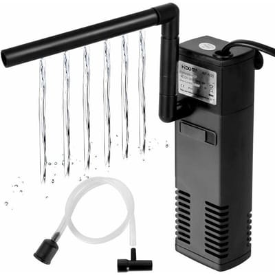 JeiibrZui Klein Aquariumfilter - Aquariumfilter - Regelbare Waterstroom & Zuurstoftoevoer - 1 Stuk - Voor Zoet- En Zoutwateraquaria Wit