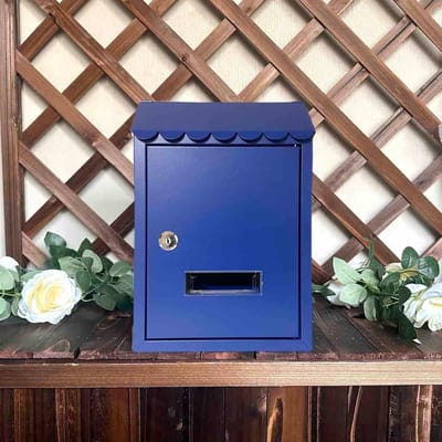 Brievenbus Muurbevestiging - Buitenpost - Post Ontvangen - Gegalvaniseerd Staal - Blauw