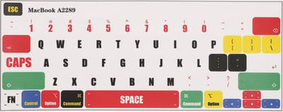 kwmobile QWERTY US Engels toetsenbord stickers geschikt voor Apple MacBook Pro 13.3 M1 M2 (A2289 / A2251 / A2338) keyboard stickers - Stickers laptop in meerkleurig