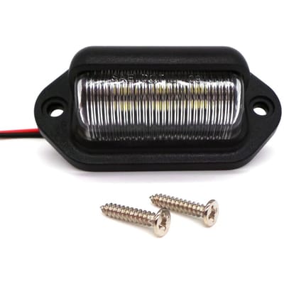 Lot de 2 lampes LED pour plaque d'immatriculation 12 V 350 lm, universelles tout-terrain