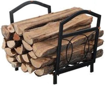 Hout Opslag Rek - Houthouder Buiten - Haardhout Opslaan - Zwaar Stalen Frame - 48 x 35 x 38 cm