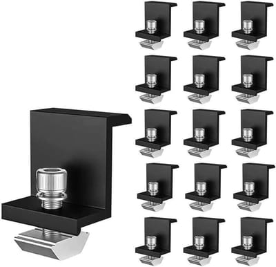 Zonnepaneelhouders Set - Bevestiging Modules - Energie Opwekken - Aluminiumlegering Constructie - 16 Stuks - Zwart