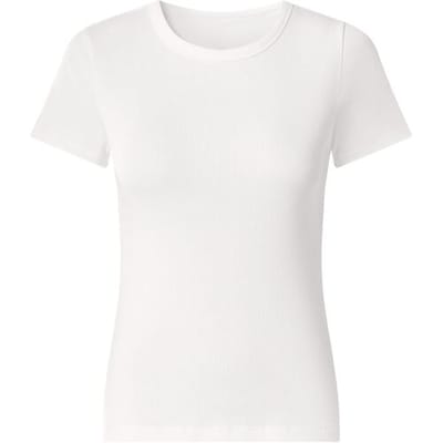 ESMARA Dames T-shirt, geribd (wit, L (44/46))