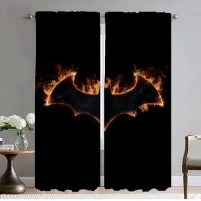 Gordijnen voor Binnenhuis voor Camera Bats Man Anti-muggen Gordijnen 2 Stuks Scheidingsgordijn Verduisteringsgordijn voor Kamer 2 Paneel Shades W50xH70cmx2pcs-CL
