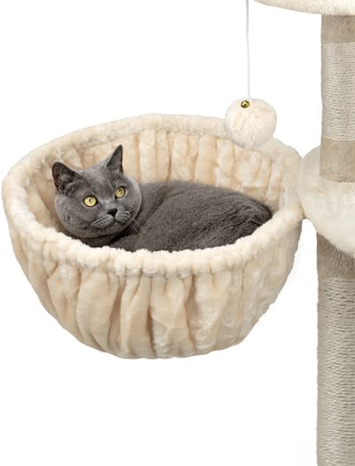 lionto Kattenmand voor krabpaal – Ø40 cm M8 bevestiging 25 cm, beige