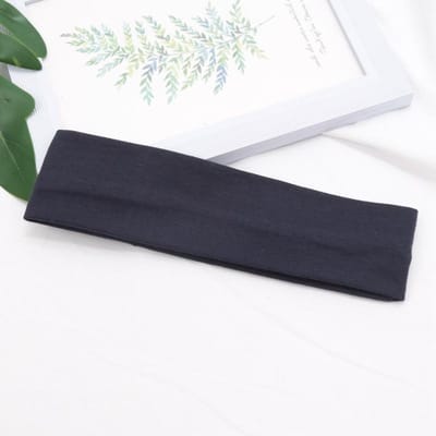 Elastische Katoenen Haarband Mode Hoofdbanden voor Vrouwen Mannen Effen Hardlopen Fitness Yoga Haarbanden Stretch Make-up Haaraccessoires marineblauwe kleur