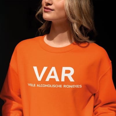 Oranje EK Trui VAR Vele Alcoholische Rondjes MAAT L - Uniseks Feestkleding & Carnavalskleding