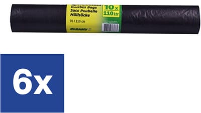 Vuilniszakken - 110 L - Zwart - 6 x 10 stuks