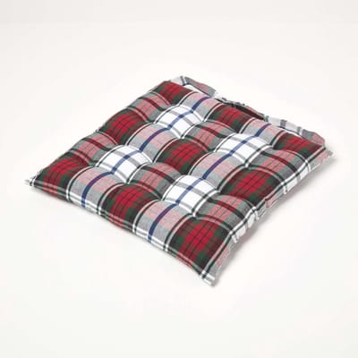 Homescapes Macduff tartan zitkussen, 100% katoen, 40 x 40 cm