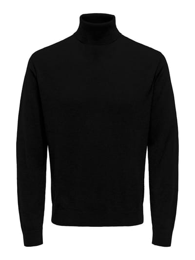 Only & Sons Trui Onsloui Reg 12 Mel Roll Knit Noos 22030071 Black Mannen Maat - L