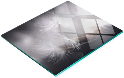 Decoratieve glazen snijplank met paardenbloemmotief, 60x52 cm