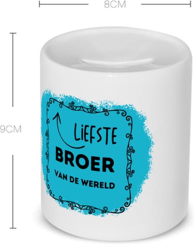 Akyol - liefste broer van de wereld Spaarpot - Broer - de liefste broer - verjaardag - cadeautje voor broer - broer artikelen - kado - geschenk - 350 ML inhoud