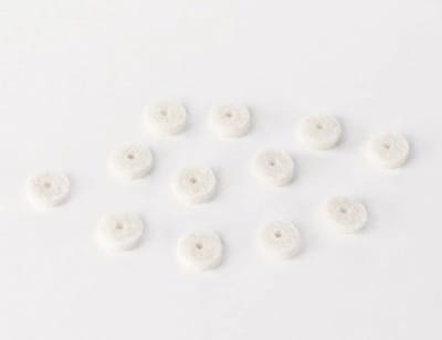 Fender Strap Button Viltwasjes - 12 Stuks Wit