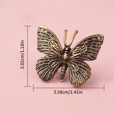 Figurines de papillon en laiton massif pur, miniatures, ornement de bureau, statue d'insecte en cuivre antique, décoration de la maison, accessoires d'artisanat black