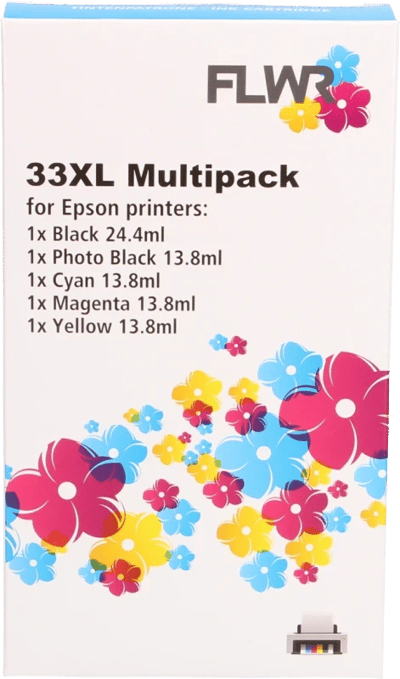 FLWR - Inktcartridge / 33XL / 5-pack Zwart & Kleur - Geschikt voor Epson