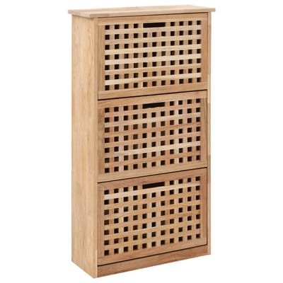 vidaXL - Schoenenkast - 55x20x104 - cm - massief - walnotenhout