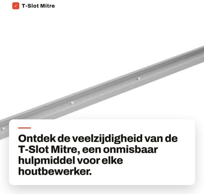 Dailygoods - T-Slot Mitre - T-Track Slot Miter - Ideaal voor bovenfrezen - 1000mm - Aluminiumlegering - Geschikt voor lintzagen en boormachines