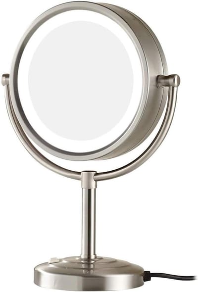 Make-up spiegel - Vergrotende spiegel - Gedetailleerd opmaken - Geïntegreerde LED-verlichting - 85 inch - Nikkel