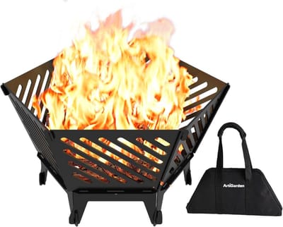 Draagbare, Inklapbare Buiten Vuurkorf - 55 cm - Inclusief Draagtas voor Tuin, Terras en Camping
