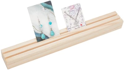 Unyqoos ® Stijlvolle Houten Displaystandaard voor Sieraden en Visitekaartjes met Meervoudige Sleuven