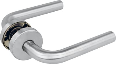 AMIG Deurklink RVS – 135x19mm Rond Rozet 53mm – Terugslagveer - INOX Staal Zilver - Deurbeslagset Binnen