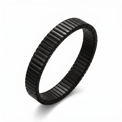 Lundholm Sven Armband Heren Zwart – Premium Stainless Steel – Elastische Heren Armband One Size – Schakelarmband Heren – Cadeau voor Hem – Scandinavisch Design