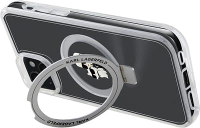 Karl Lagerfeld KLHMP15SHMRSKCH iPhone 15 / 14 / 13 6.1" white/white hardcase Ring Stand Karl&Choupette MagSafe