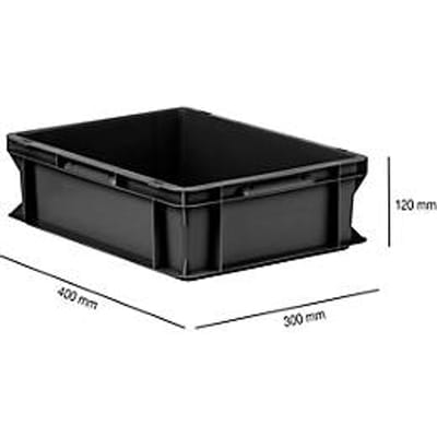 Bak in EURO-maat EF 4120, ESD-geleidend,  L 400 x B 300 x H 120 mm ,11,1 liter