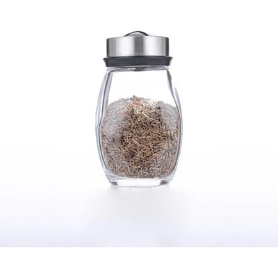 6 in 1 Kruidenpotjes Set Rek Roterend Glas Kruiden Suiker Peper Flessen Organizer Zoutstrooiers Houder Keuken Opbergrek gray