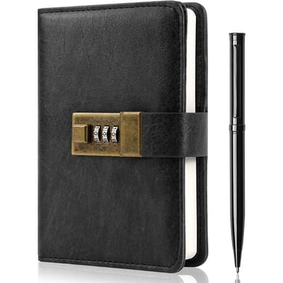 CLVP® Dagboek met Slot Volwassenen - Notitieboek - Zwart