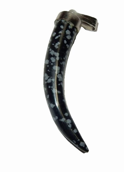 Sneeuwvlok Obsidiaan Tand hanger