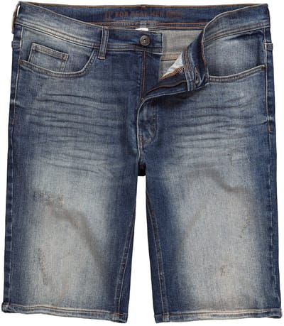 JP 1880 - Heren - Jeans-bermuda FLEXNAMIC® denim Straight Fit 5-pocket - Blauw denim - Maat 54