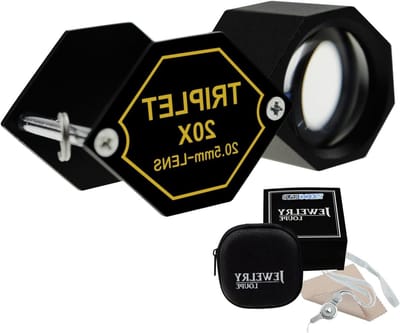 20x Vergroting Sieraden Gem Loupe 20,5 mm Optisch Glas Vergrootglas Draagbare Handheld Vergrootgereedschap Juwelier Stempel & Muntverzamelaars Foldaway en Zwart Frame Ontwerp Metalen Lichaam