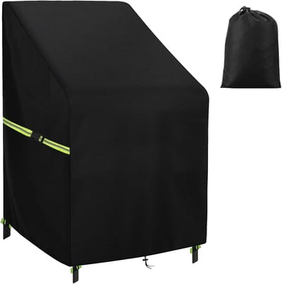 Tuinstoelhoes van 600D Oxford met Reflecterende Strepen, Waterdicht en UV-Bescherming, Ideaal voor Balkon en Terras, 70 x 90 x 85/120 cm