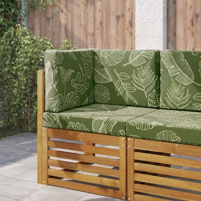 Bankkussen Outdoor - Tuinkussens Set - Terras Comfort - Modern Blad Design - 3 Delig 60x60 - Bladpatroon