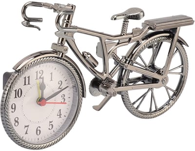 Retro Fiets Tafelklok - Vintage Metaal Klok op Stand - Batterij Aangedreven en Makkelijk Af te Lezen