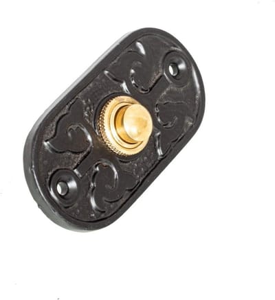 Deurbel Drukker - Huisdeur Bel - Toegang Melden - Ornamentaal Oppervlak - 8 x 4 cm - Zwart