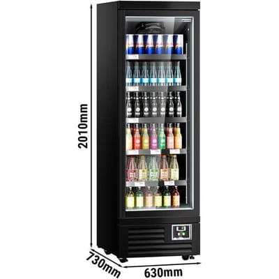 GGM Gastro Wandkühlregal - 630mm - 443 Liter - mit 1 doppelt verglasten Flügeltür & 5 Ablagen