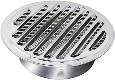 Rond Ventilatiescherm 100mm RVS met Insectennet en Windkap