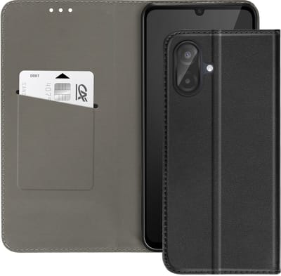 Avizar Hoesje geschikt voor Galaxy A07 - Wallet Case met Pasjeshouder & Stand, Zwart