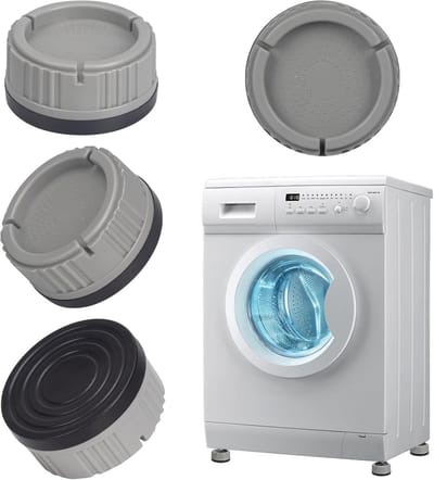 Wasmachine voetpads - Apparaat verhogers - Apparaten stabiliseren - Drainage anti-roest ontwerp - 4 stuks - Grijs