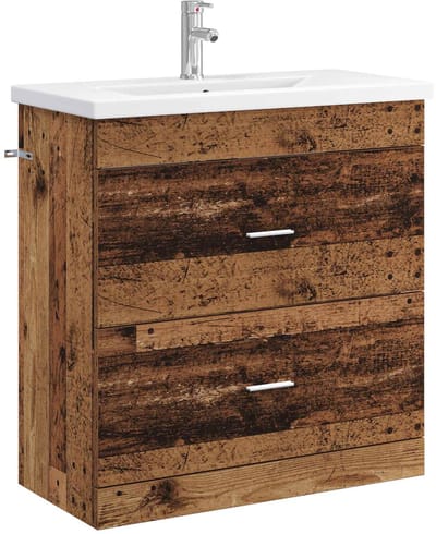 vidaXL - Badkamermeubel - Set - Oud - hout - 81 - x - 40 - x - 84,5 - cm - Bewerkt - hout