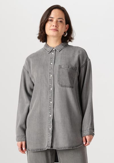 Object Objframe L/s Lo Shirt Dames - Jurken - Grijs - Maat S