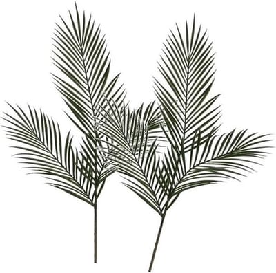 Mica Decorations Kunstblad - 2x - groene Areca/goudpalm - kunsttak - kunstplant 95 cm
